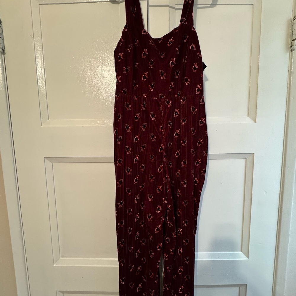 Floral Burgundy Jumpsuit